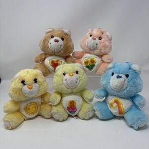 Vintage Care Bears Lot Of 5 6" Mini Stuffed Plush Animal Toys Kenner 1983 1985